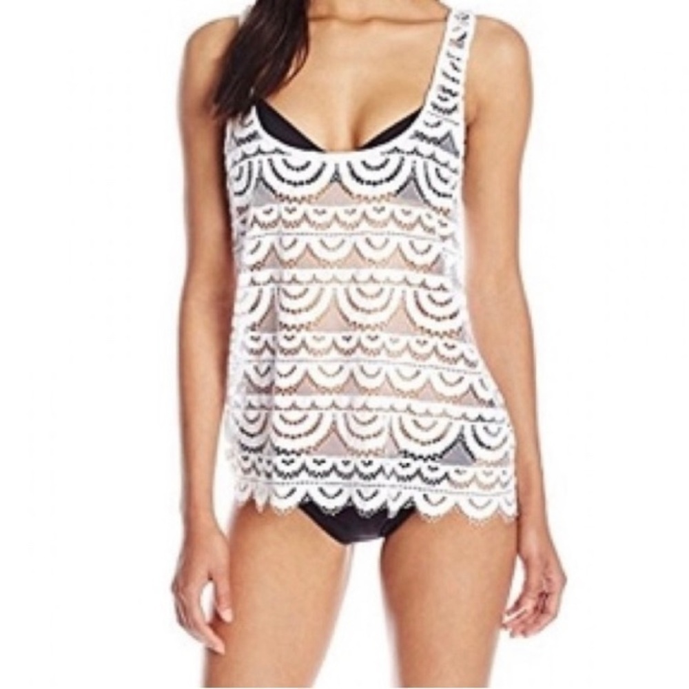 Pilyq Water Lily Lace Tank Swim Cover Size M/L